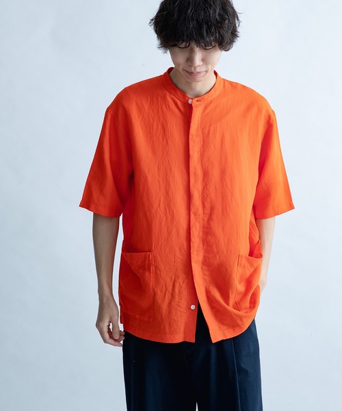 FORK&SPOON(フォークアンドスプーン)の「FORK&SPOON フライフロントショートスリーブシャツ(シャツ/ブラウス・メンズ・オフホワイト/オレンジ/ブラック・4/5)」の9枚目の写真