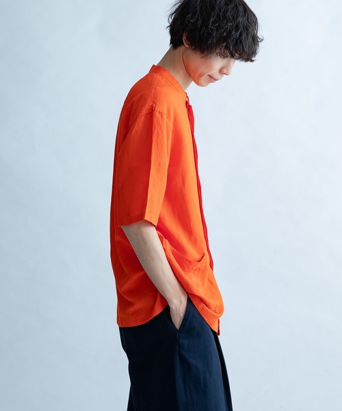 FORK&SPOON(フォークアンドスプーン)の「FORK&SPOON フライフロントショートスリーブシャツ(シャツ/ブラウス・メンズ・オフホワイト/オレンジ/ブラック・4/5)」の10枚目の写真