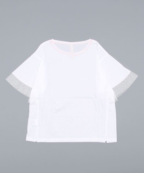 Q（キュー）の「チュールドッキングT（Tシャツ/カットソー・レディース・チャコールグレー/アイボリー・MEDIUM）」の6枚目の写真