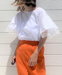 Q | チュールドッキングT(Tシャツ/カットソー)