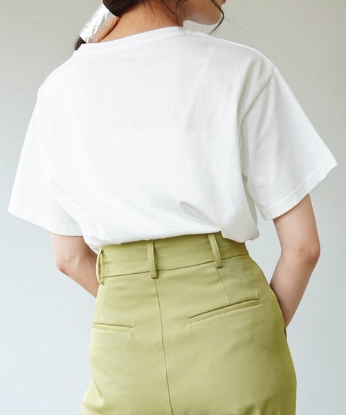 IAMUSE（アイアミューズ）の「【IAMUSE】カラーロゴプリントTシャツ S0063（Tシャツ/カットソー・レディース・ホワイト×グリーン/ホワイト×レッド/ベージュ/ホワイト×ブラック・FREE）」の8枚目の写真