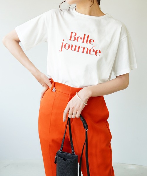 IAMUSE（アイアミューズ）の「【IAMUSE】カラーロゴプリントTシャツ S0063（Tシャツ/カットソー・レディース・ホワイト×グリーン/ホワイト×レッド/ベージュ/ホワイト×ブラック・FREE）」の16枚目の写真