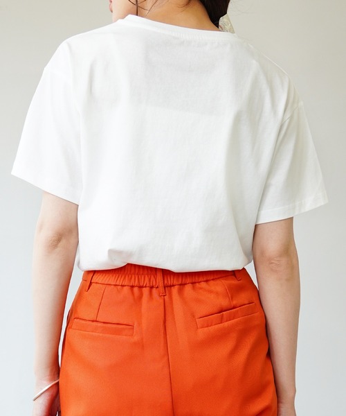 IAMUSE（アイアミューズ）の「【IAMUSE】カラーロゴプリントTシャツ S0063（Tシャツ/カットソー・レディース・ホワイト×グリーン/ホワイト×レッド/ベージュ/ホワイト×ブラック・FREE）」の20枚目の写真