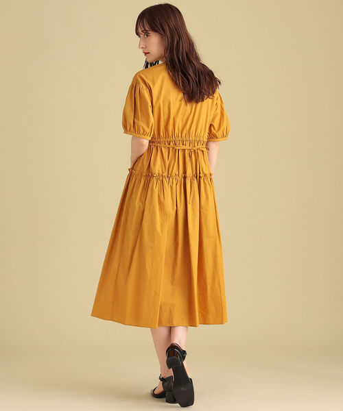 Ray BEAMS（レイビームス）の「Ray BEAMS / キーネック パフスリーブ ワンピース（ワンピース・レディース・ブラック/イエロー系その他5/パープル・ONE SIZE）」の9枚目の写真