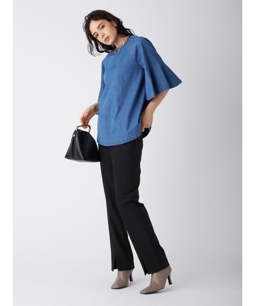 Mila Owen(ミラオーウェン)の「デニムラグランフレアスリーブチュニック(チュニック・レディース・ブルー・1/0)」の3枚目の写真