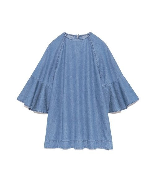 Mila Owen(ミラオーウェン)の「デニムラグランフレアスリーブチュニック(チュニック・レディース・ブルー・1/0)」の10枚目の写真