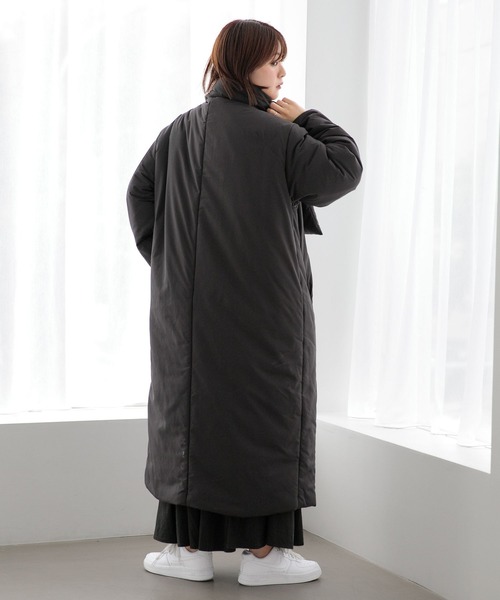Heather（ヘザー）の「エアサーマル/ロングコート　295741（ノーカラーコート・レディース・オフホワイト/ブラック・FREE）」の19枚目の写真