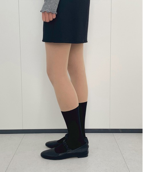 ニーハイソックス×ストッキング (ベージュ 25cm))（ソックス/靴下