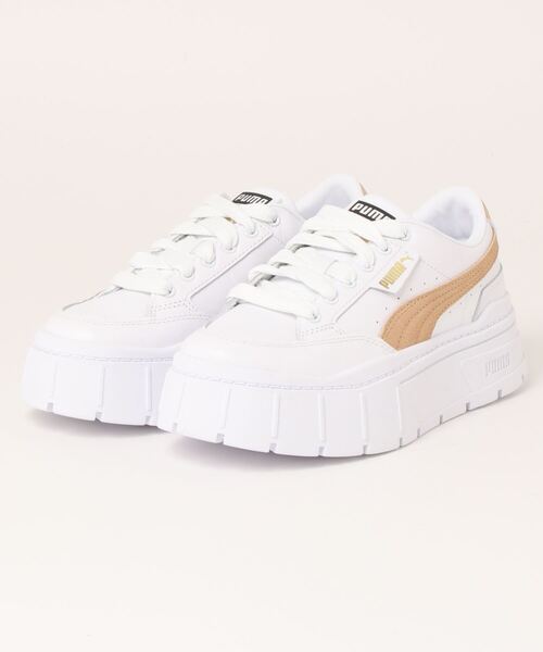 PUMA（プーマ）の「PUMA プーマ ウィメンズ メイズ スタック スニーカー（スニーカー・レディース・ホワイト/ホワイト×ブラック/ホワイト系その他・22.5cm/23.5cm/24.5cm/25.5cm/23.0cm/24.0cm/25.0cm/22.0cm/26.0cm）」の4枚目の写真