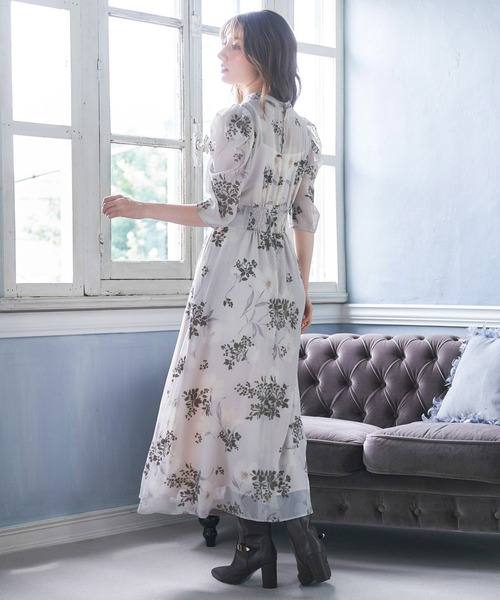 NOELA（ノエラ）の「フロッキーフラワーワンピース（ワンピース・レディース・ベージュ/ブルー/ピンク・M/S）」の18枚目の写真