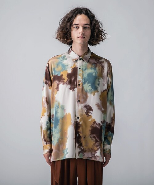 tk.TAKEO KIKUCHI（ティーケータケオキクチ）の「◆フェードプリントシャツ（シャツ/ブラウス・メンズ・ダークグリーン系/ピンク系5/パープル系5・02/03）」の5枚目の写真