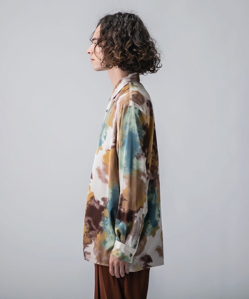 tk.TAKEO KIKUCHI（ティーケータケオキクチ）の「◆フェードプリントシャツ（シャツ/ブラウス・メンズ・ダークグリーン系/ピンク系5/パープル系5・02/03）」の6枚目の写真