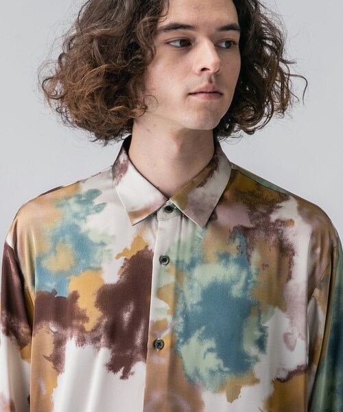 tk.TAKEO KIKUCHI（ティーケータケオキクチ）の「◆フェードプリントシャツ（シャツ/ブラウス・メンズ・ダークグリーン系/ピンク系5/パープル系5・02/03）」の8枚目の写真