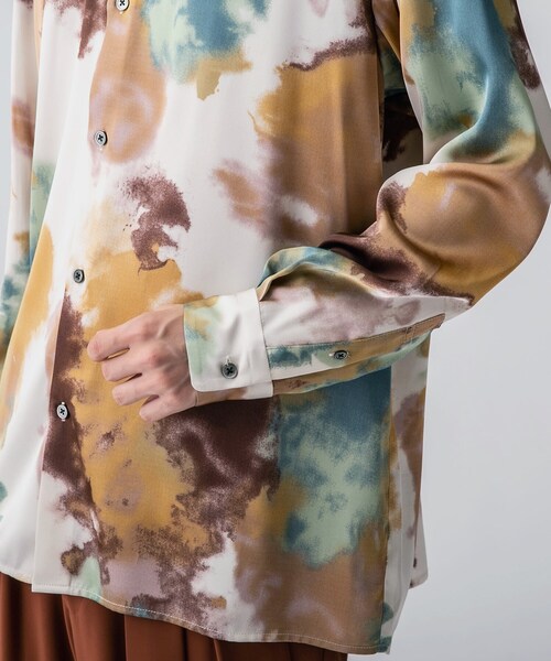 tk.TAKEO KIKUCHI（ティーケータケオキクチ）の「◆フェードプリントシャツ（シャツ/ブラウス・メンズ・ダークグリーン系/ピンク系5/パープル系5・02/03）」の9枚目の写真