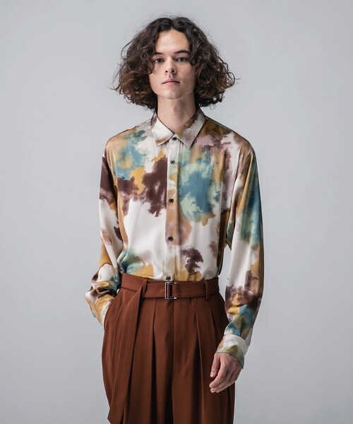 tk.TAKEO KIKUCHI（ティーケータケオキクチ）の「◆フェードプリントシャツ（シャツ/ブラウス・メンズ・ダークグリーン系/ピンク系5/パープル系5・02/03）」の12枚目の写真