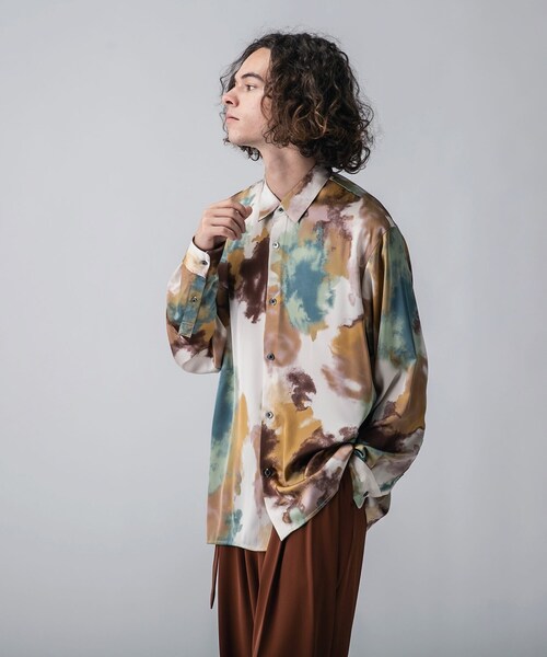 tk.TAKEO KIKUCHI（ティーケータケオキクチ）の「◆フェードプリントシャツ（シャツ/ブラウス・メンズ・ダークグリーン系/ピンク系5/パープル系5・02/03）」の13枚目の写真