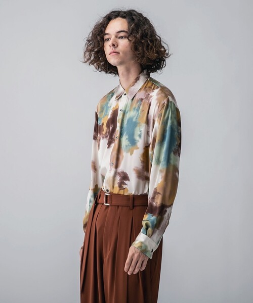 tk.TAKEO KIKUCHI（ティーケータケオキクチ）の「◆フェードプリントシャツ（シャツ/ブラウス・メンズ・ダークグリーン系/ピンク系5/パープル系5・02/03）」の18枚目の写真
