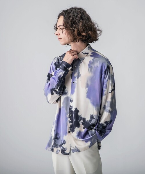 tk.TAKEO KIKUCHI（ティーケータケオキクチ）の「◆フェードプリントシャツ（シャツ/ブラウス・メンズ・ダークグリーン系/ピンク系5/パープル系5・02/03）」の19枚目の写真