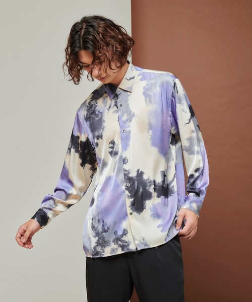 tk.TAKEO KIKUCHI（ティーケータケオキクチ）の「◆フェードプリントシャツ（シャツ/ブラウス・メンズ・ダークグリーン系/ピンク系5/パープル系5・02/03）」の20枚目の写真