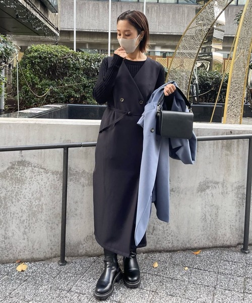 un dix cors(アンディコール)の「細見え叶える ワイドリブクルーネックプルオーバー(ニット/セーター・レディース・オフホワイト/ブラック/グリーン・FREE)」の5枚目の写真