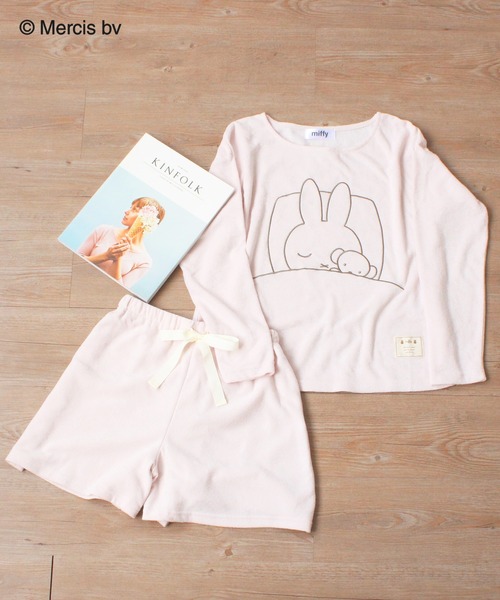 Miffy（ ミッフィー）の「【Miffy】ミッフィーフェイス刺繍 パイル地ルームウェアセット（ルームウェア/パジャマ・レディース・アイボリー/チャコールグレー/ピンク・M/L）」の3枚目の写真