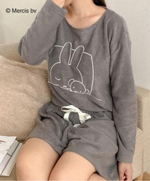 Miffy（ ミッフィー）の「【Miffy】ミッフィーフェイス刺繍 パイル地ルームウェアセット（ルームウェア/パジャマ・レディース）」