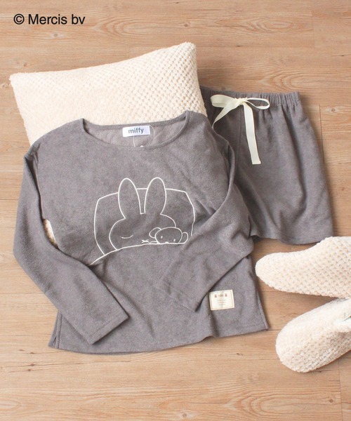 Miffy（ ミッフィー）の「【Miffy】ミッフィーフェイス刺繍 パイル地ルームウェアセット（ルームウェア/パジャマ・レディース・アイボリー/チャコールグレー/ピンク・M/L）」の20枚目の写真