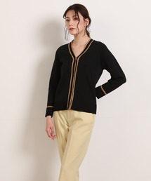 INED | バイカラーラインカーディガン(カーディガン/ボレロ)