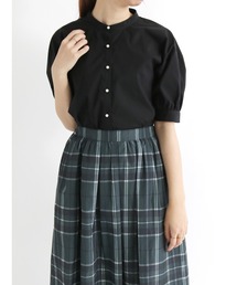 パール釦バンドカラーシャツ