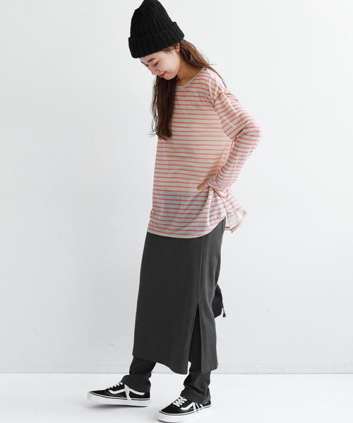 JOURNAL STANDARD relume(ジャーナルスタンダード レリューム)の「シアーボーダークルーネックTEE(Tシャツ/カットソー・レディース・ブラック/ベージュ/カーキ・FREE)」の12枚目の写真