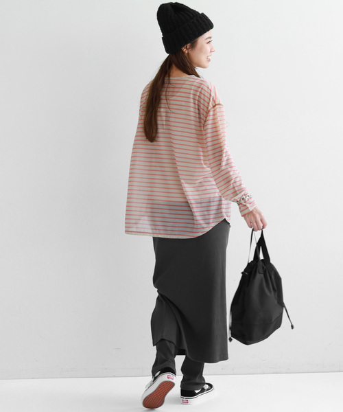 JOURNAL STANDARD relume(ジャーナルスタンダード レリューム)の「シアーボーダークルーネックTEE(Tシャツ/カットソー・レディース・ブラック/ベージュ/カーキ・FREE)」の14枚目の写真