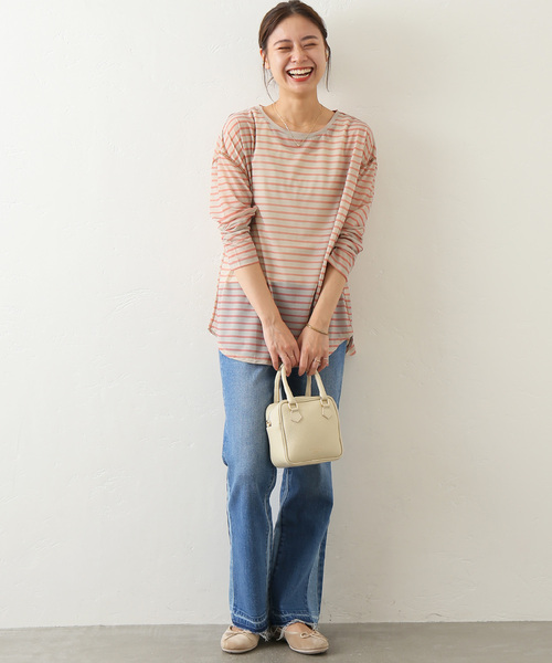 JOURNAL STANDARD relume(ジャーナルスタンダード レリューム)の「シアーボーダークルーネックTEE(Tシャツ/カットソー・レディース・ブラック/ベージュ/カーキ・FREE)」の16枚目の写真