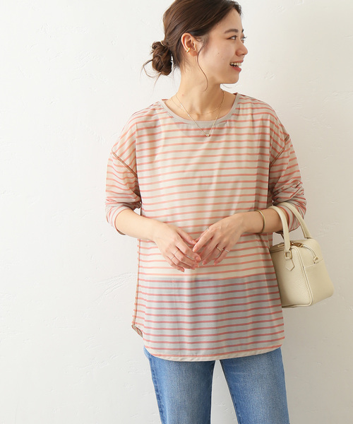 JOURNAL STANDARD relume(ジャーナルスタンダード レリューム)の「シアーボーダークルーネックTEE(Tシャツ/カットソー・レディース・ブラック/ベージュ/カーキ・FREE)」の19枚目の写真