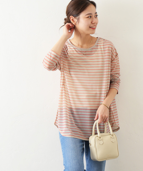 JOURNAL STANDARD relume(ジャーナルスタンダード レリューム)の「シアーボーダークルーネックTEE(Tシャツ/カットソー・レディース・ブラック/ベージュ/カーキ・FREE)」の21枚目の写真