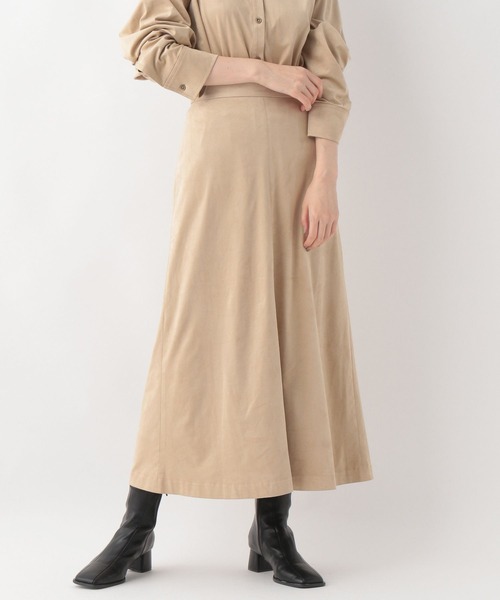 A part by（アパートバイ）の「フェイクスウェードスカート　345102（スカート・レディース・ブラウン/ベージュ/オレンジ・MEDIUM/LARGE）」の3枚目の写真