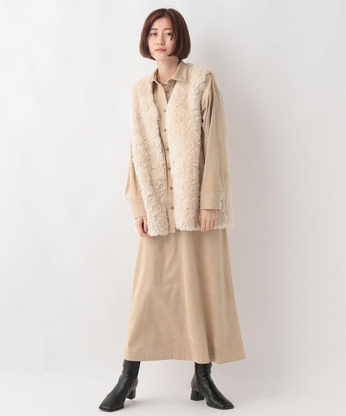 A part by（アパートバイ）の「フェイクスウェードスカート　345102（スカート・レディース・ブラウン/ベージュ/オレンジ・MEDIUM/LARGE）」の8枚目の写真