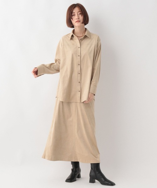 A part by（アパートバイ）の「フェイクスウェードスカート　345102（スカート・レディース・ブラウン/ベージュ/オレンジ・MEDIUM/LARGE）」の9枚目の写真