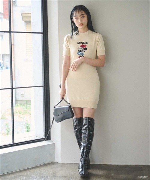 REDYAZEL（レディアゼル）の「ミニーマウス/ニットワンピース（ワンピース・レディース・チャコールグレー/ライトグレー/ライトベージュ・FREE）」の3枚目の写真