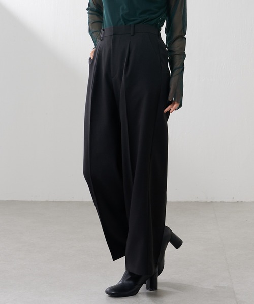 Lui's(ルイス)の「【カタログ掲載アイテム】ツイルワイドパンツ(セットアップ対応)(その他パンツ・レディース・カーキ/ブラック・38/36)」の3枚目の写真
