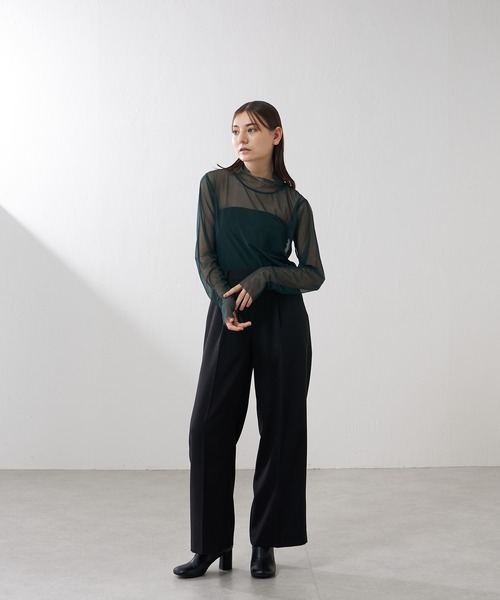 Lui's(ルイス)の「【カタログ掲載アイテム】ツイルワイドパンツ(セットアップ対応)(その他パンツ・レディース・カーキ/ブラック・38/36)」の10枚目の写真