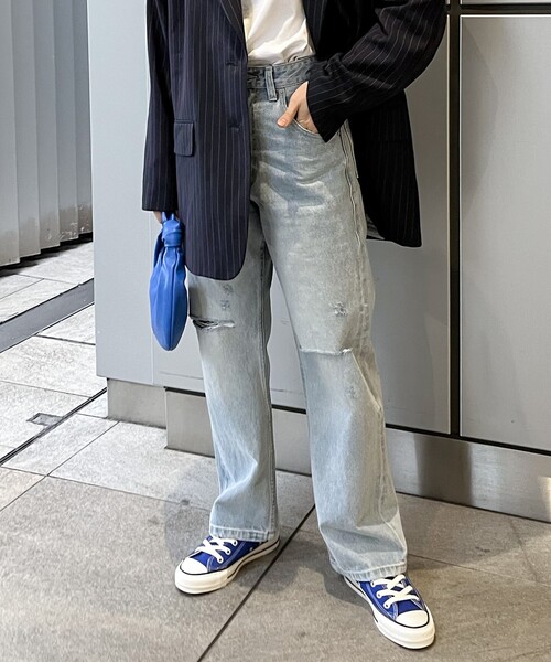 JOINT WORKS(ジョイントワークス)の「ダメージ ワイドパンツ(デニムパンツ・レディース・ブラック/ブルー系その他・SMALL/MEDIUM/LARGE)」の1枚目の写真