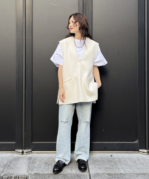 JOINT WORKS(ジョイントワークス)の「ダメージ ワイドパンツ(デニムパンツ・レディース・ブラック/ブルー系その他・SMALL/MEDIUM/LARGE)」の8枚目の写真