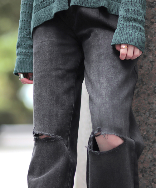 ジョイントワークス JOINT WORKS ダメージワイドパンツ デニム ダメージデニムパンツ（デニムパンツ）｜JOINT WORKS