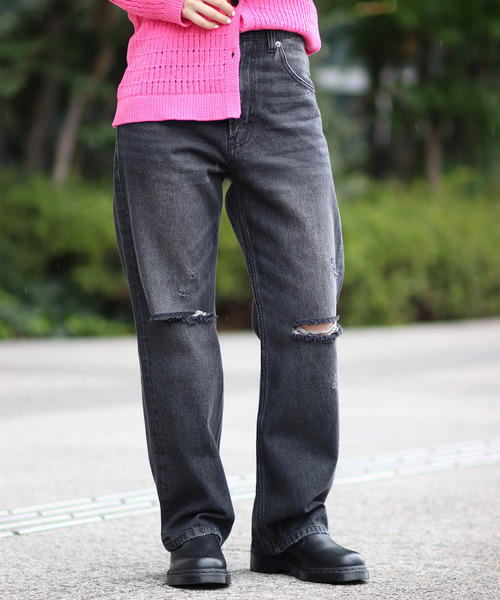 JOINT WORKS(ジョイントワークス)の「ダメージ ワイドパンツ(デニムパンツ・レディース・ブラック/ブルー系その他・SMALL/MEDIUM/LARGE)」の21枚目の写真