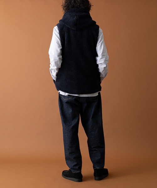 GEVACO（ゲバコ）の「【GEVACO/ゲバコ】ボアフリースフードベスト（ダウンベスト・メンズ・アイボリー/ベージュ/ネイビー・MEDIUM/LARGE）」の9枚目の写真