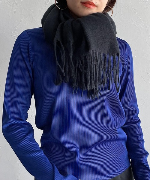 PAGEBOY（ページボーイ）の「無地ストール（ストール/ショール・レディース・オフホワイト/ターコイズブルー/ブラック/グレイッシュベージュ・FREE）」の5枚目の写真