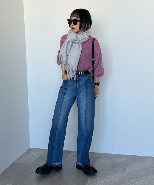 PAGEBOY（ページボーイ）の「無地ストール（ストール/ショール・レディース・オフホワイト/ターコイズブルー/ブラック/グレイッシュベージュ・FREE）」の7枚目の写真