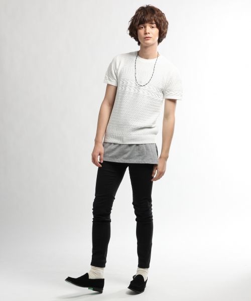 HARE(ハレ)の「ジャガードアミキリカエニットプルオーバー(HARE)(ニット/セーター・メンズ・オフホワイト/ブラック/ベージュ・SMALL/LARGE/MEDIUM)」の4枚目の写真