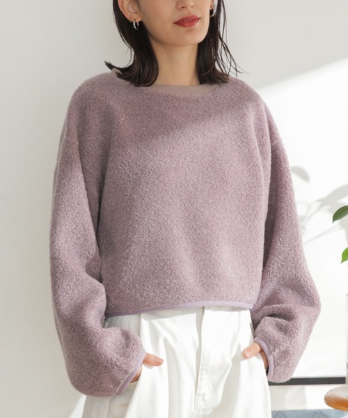 mici（ミチ）の「(mici)ウールボアプルオーバー（スウェット・レディース・パープル/ホワイト系その他・ONE SIZE）」の12枚目の写真