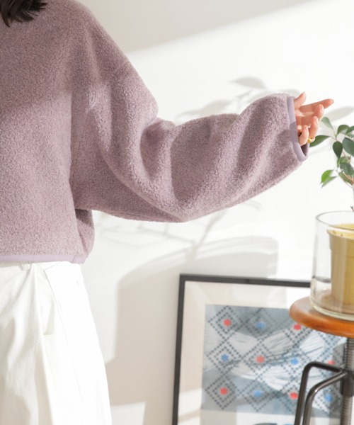 mici（ミチ）の「(mici)ウールボアプルオーバー（スウェット・レディース・パープル/ホワイト系その他・ONE SIZE）」の7枚目の写真